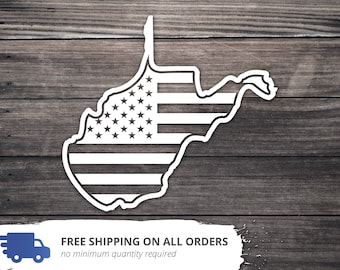 West Virginia American Flag Decal - WV State Pride