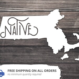 Massachusetts State Decal / Massachusetts State Sticker / Massachusetts Native / Massachusetts Hometown / Home State Decal