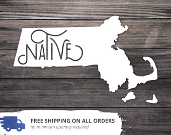 Massachusetts Native State Decal - Hometown Pride Sticker