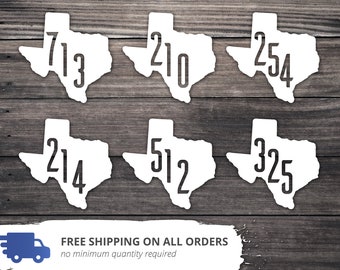 Texas State Decal with Area Code, Texas Native Sticker
