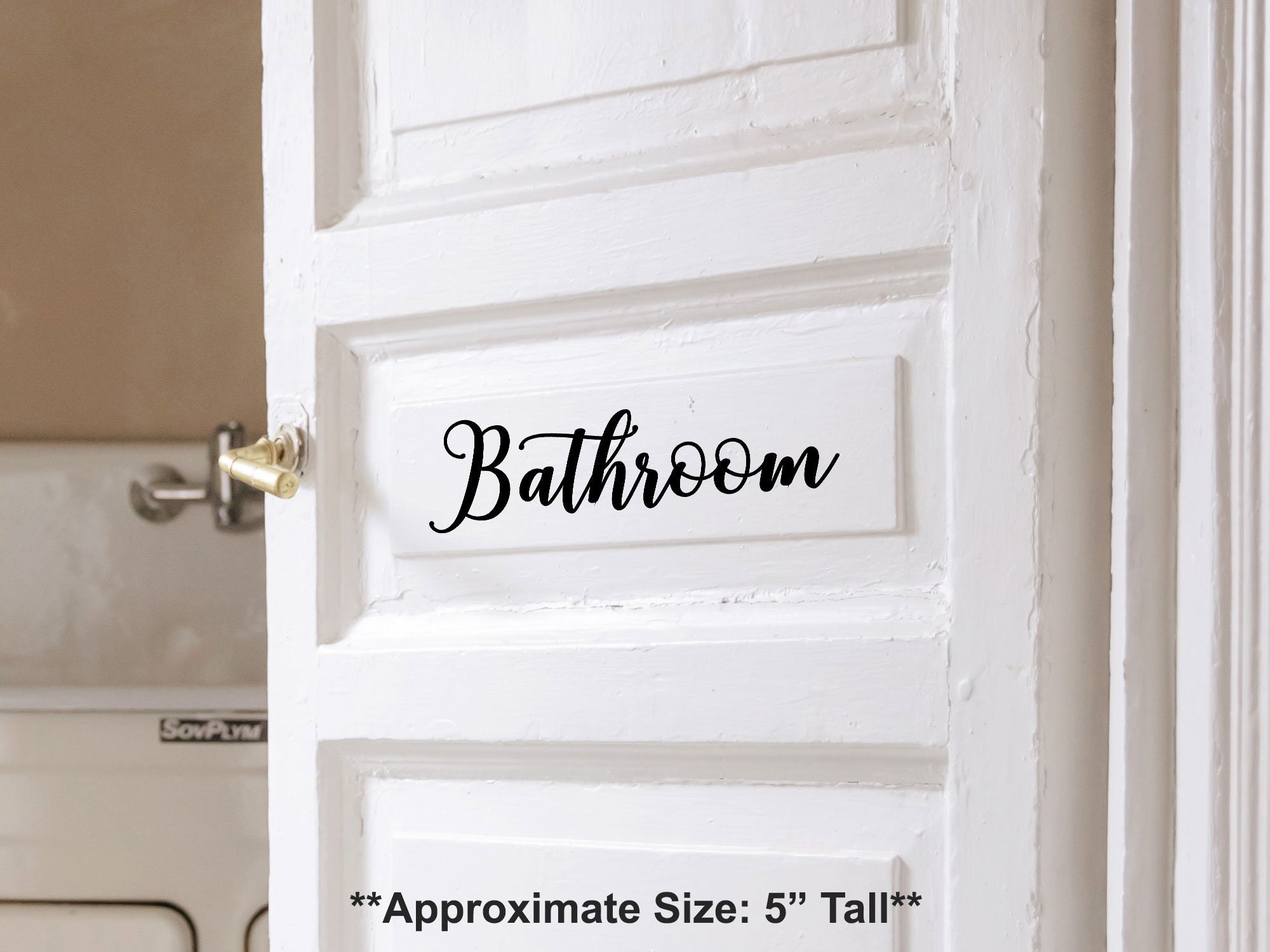 Bathroom Door Label Decal / Bathroom Label Wall Sticker / Etsy