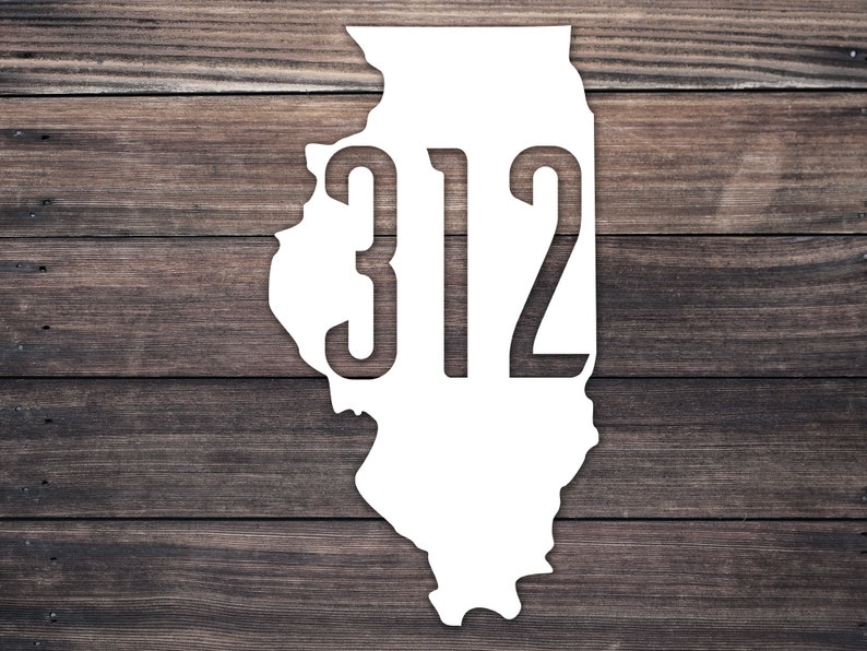 Chicago Car Decal / Illinois Car Decal / Area Code 312 Decal / Etsy