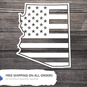 Arizona State Flag Decal, American Pride, Car Window Sticker