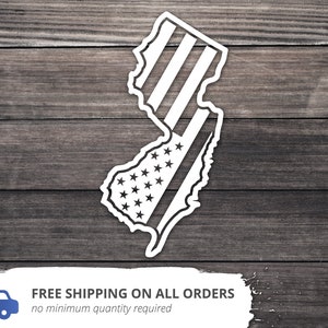 New Jersey State Decal / New Jersey Sticker / New Jersey Decal / American Flag / New Jersey Home State / New Jersey Flag Decal