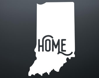 Indiana Home State Decal Sticker, IN Car Window Bumper Decal