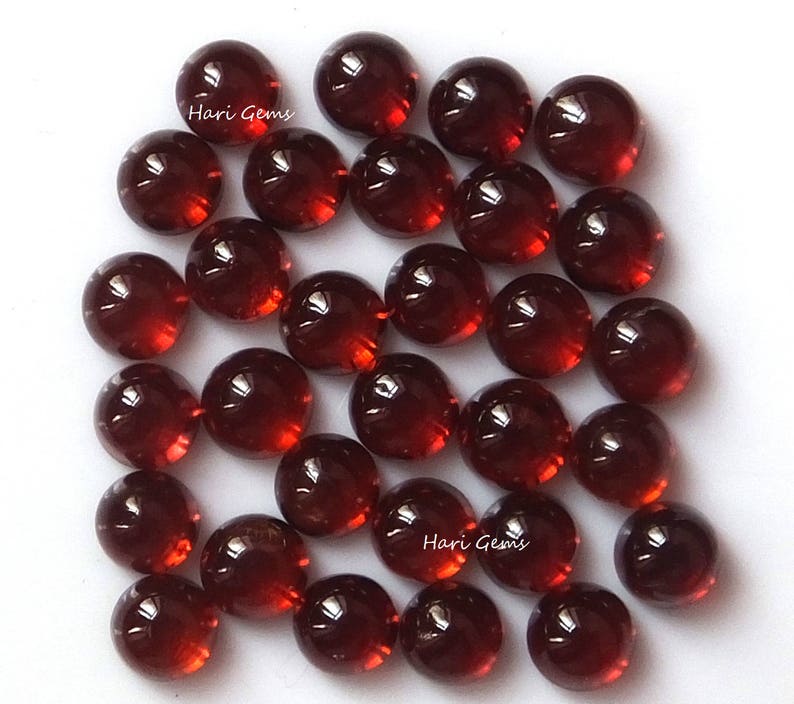 10 pieces 6mm Red garnet cabochon round wholesale natural garnet round cabochon loose gemstone calibrated size red color gemstone lot