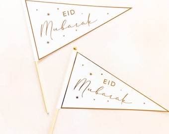Oversized Eid Mubarak Flag Toppers (Set of 2)