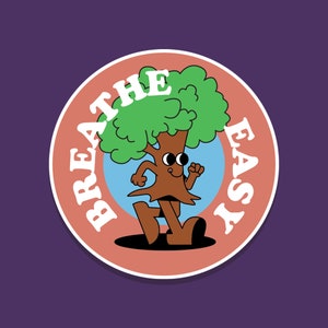 Breathe Easy Plant Sticker / Waterproof Sticker / Plant Sticker / Water Bottle Sticker / Laptop Sticker / Eco-Friendly Sticker