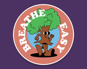 Breathe Easy Plant Sticker | Waterproof Sticker | Plant Sticker | Water Bottle Sticker | Laptop Sticker | Eco-Friendly Sticker