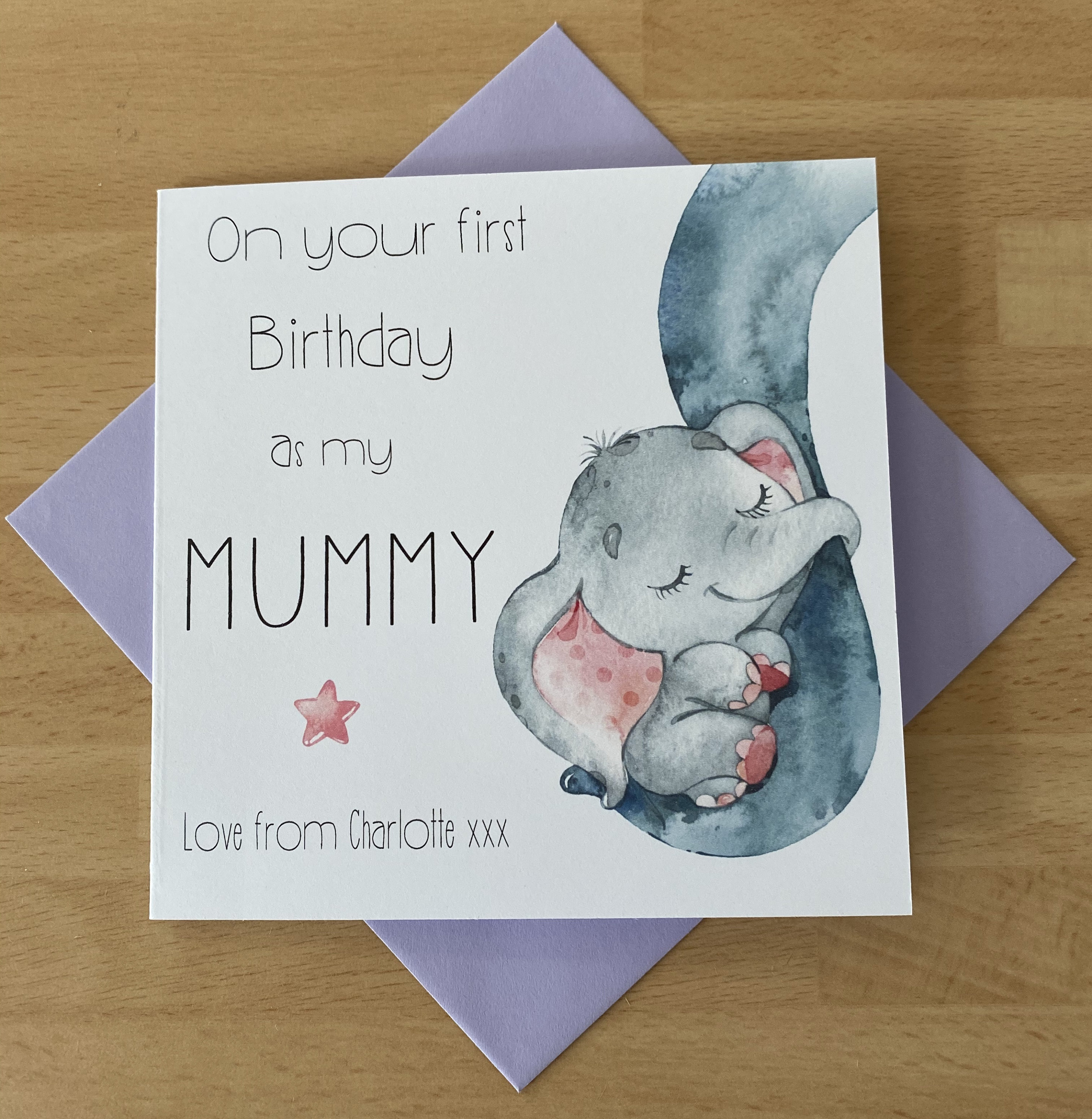 Nanna Personalised & Handmade Auntie 1st Birthday Card As My Mummy Grandma