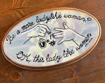 Be a More Ladylike Woman? Ok This Lady Like Women Hand Painted Wooden Wall Sign, WLW sapphic lesbian art lgbt home decor queer art