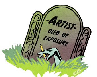 Artist Died of Exposure Sticker | Waterproof Vinyl Graveyard Sticker for Water bottles and Laptops