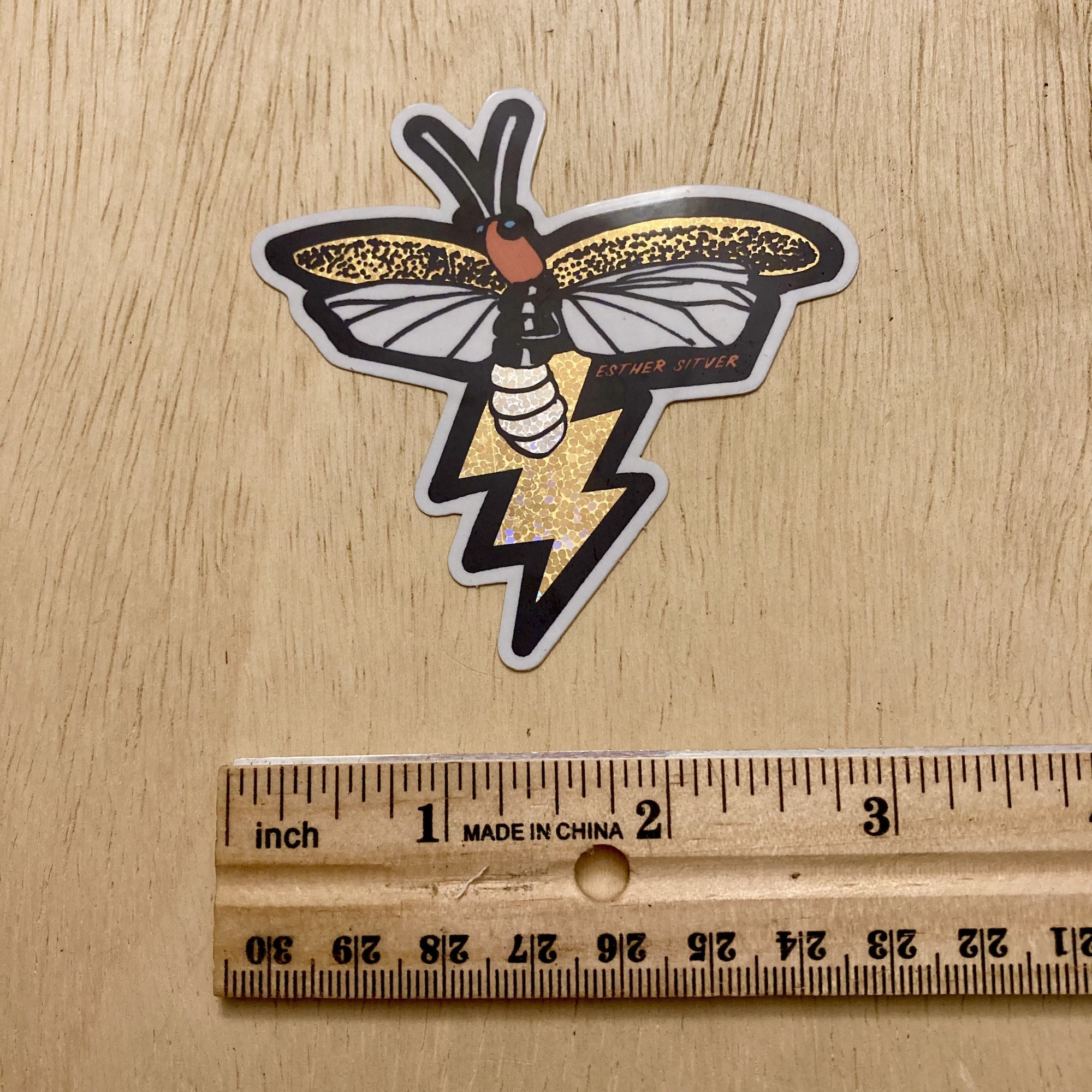 Lightning Bug Sticker | Black and Gold Glitter Sticker Tennessee ...