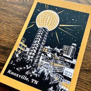 Art Deco Sun Sphere Postal / Knoxville Tennessee Wall Decor / Regalos para papá- 1982 Worlds Fair