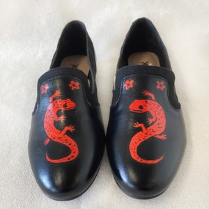 Salamander Hand Painted Oxford Loafer Vegan Leather Flats X Appeal Womens Shoes Size US 7