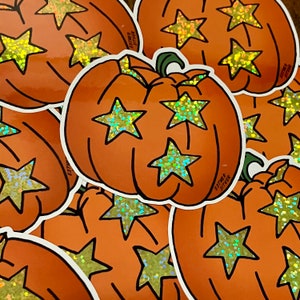 Sticker van de Vlag van Tennessee met drie sterren | Go Big Orange UT Vols Pompoen | Glitter sticker Tennessee souvenir laptops, waterflessen, planners