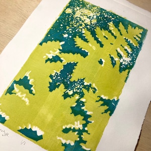 Woodland Ferns Monotype Print | Botanical Illustration Forest Wall Art