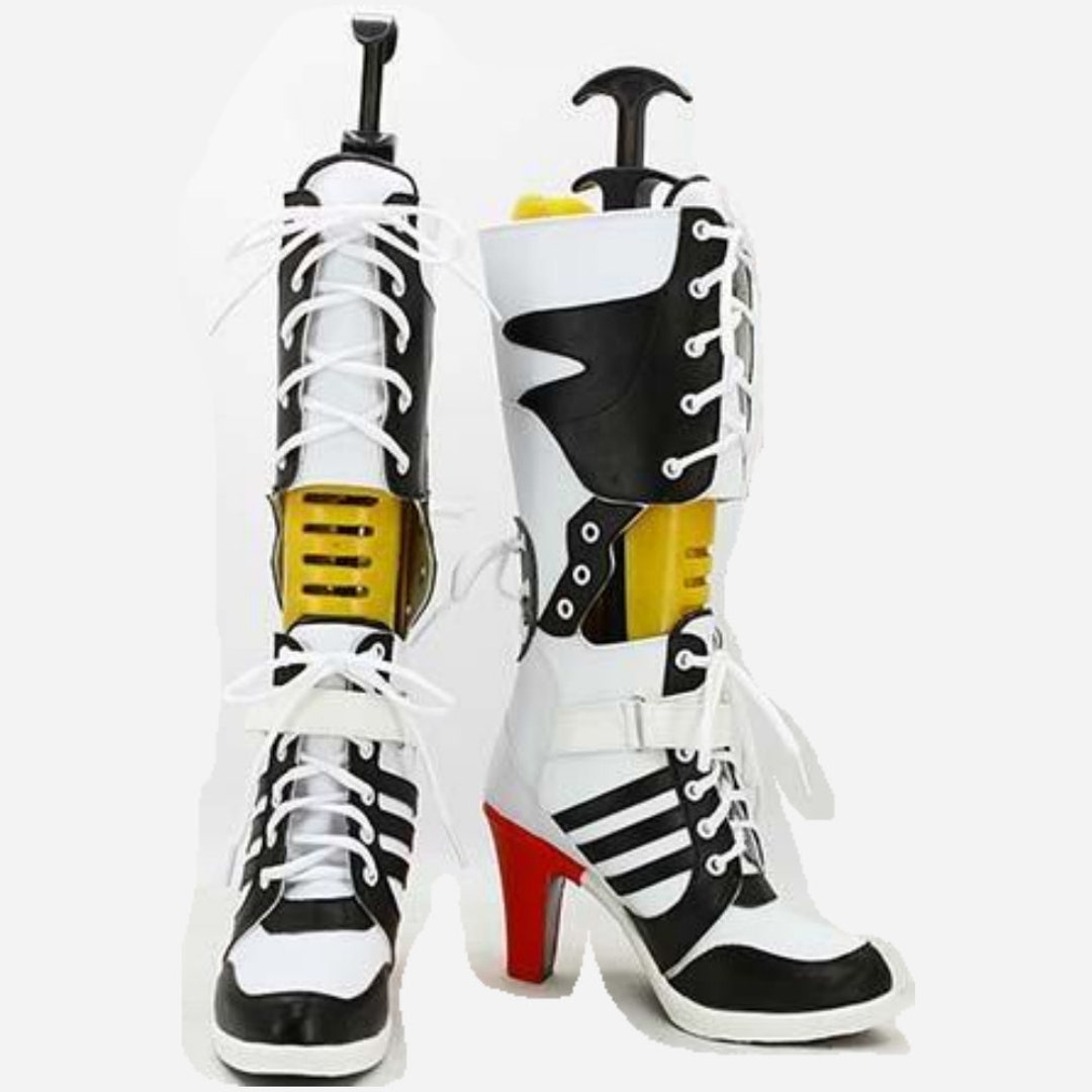 The Suicide Squad Harley Quinn Boots High Heel Shoes Cosplay Etsy