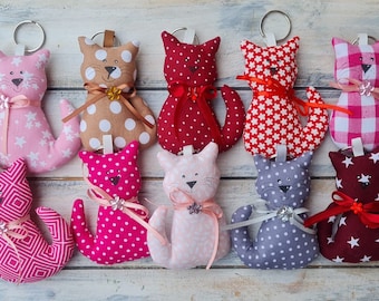 Keychain cat bag - color freely selectable - kindergarten back to school gift birthday children's birthday pendant handmade