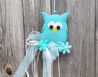 Owl garland garland window decoration hanger window hanger gift owl handmade love sewing decoration spring Easter