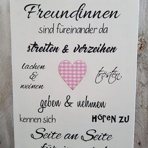Holzschild Beste Freundin Tafel Holztafel Geschenk Etsy