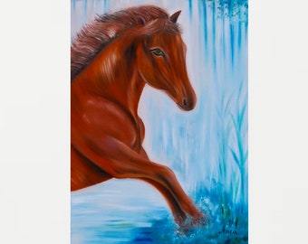 horse oil painting on canvas