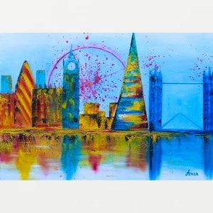 London city painting, London cityscape painting