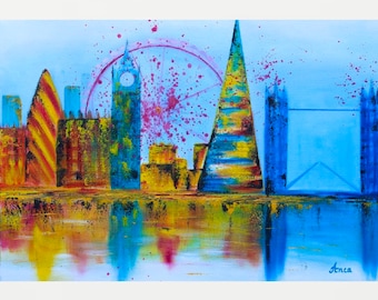 London city painting, London cityscape painting