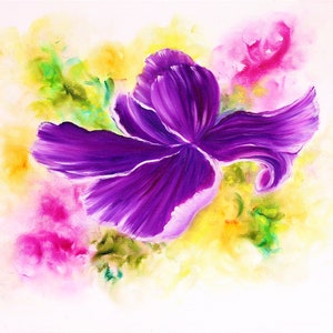 Purple Iris painting| Original oil painting| flower painting| Modern iris painting| Floral painting| Painting on canvas| Floral art