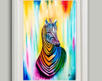 Zebra wall decor, animal print, zebra art print