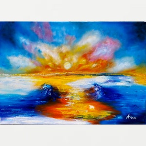 Seascape painting, original oil painting on canvas