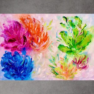 Abstract Art, Floral Painting, Original painting, Living Room Art, Modern Art, flower painting , Colourful Wall Art