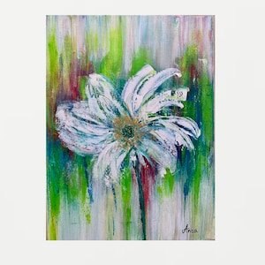 Flower painting - abstract floral wall art- original painting on canvas