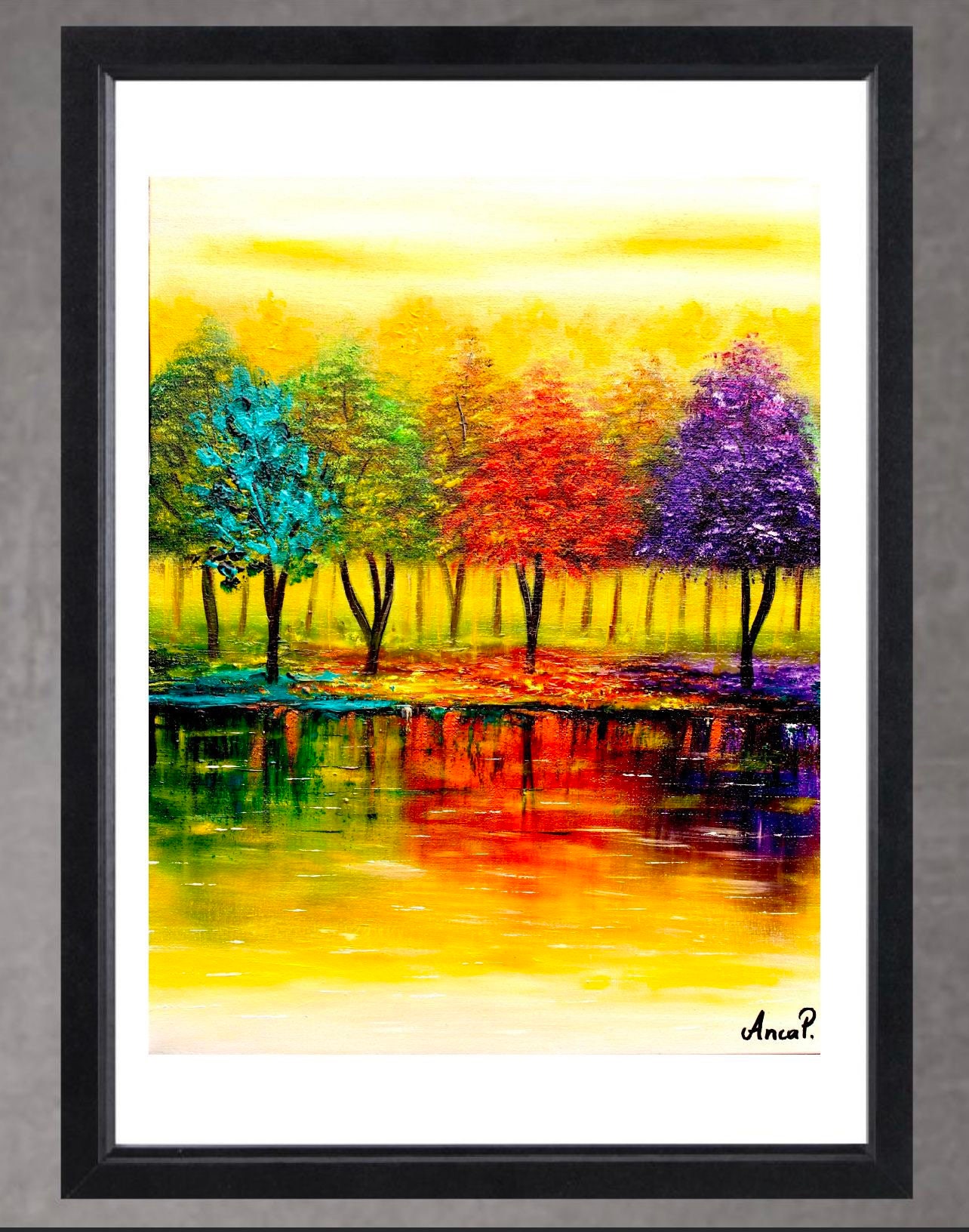 DesignArt Fairy家キャンバス風景画油彩画プリント、イエロー 36x28