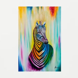 Zebra painting,modern painting, abstract zebra wall art, animal art, wildlife painting