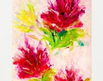 Flower painting- floral painting-gift for her-Christmas gift