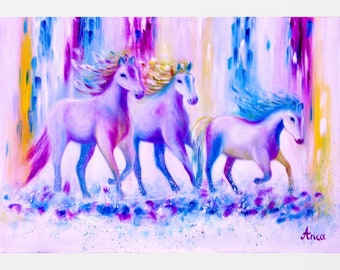 Horse Oil painting,Horse Wall Art, Stallion Painting, Horse original painting,Horse art