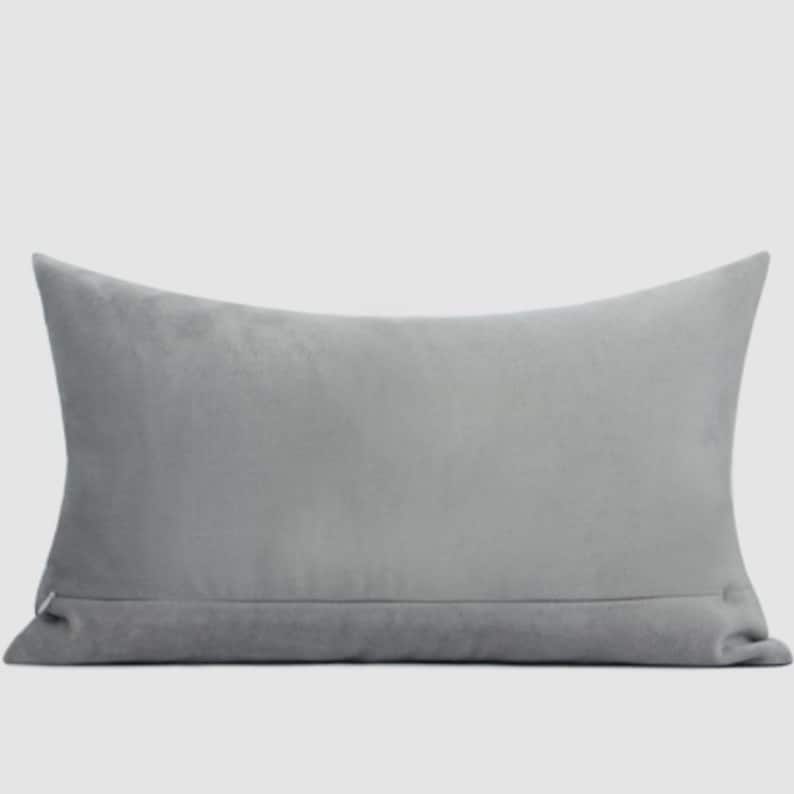 Lumbar Pillow Blue Gray White Irregular 12 X 20 Etsy