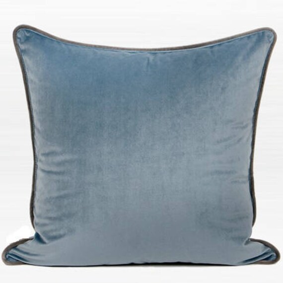 Decorative Pillow Throw Pillow Cover Steel Blue Solid Color Etsy