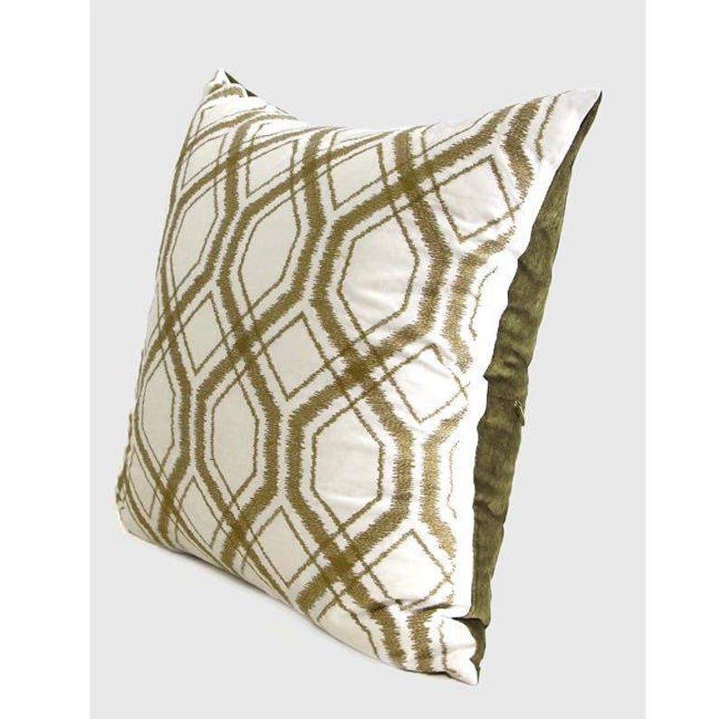 Decorative Pillow Throw Pillow Cover Wasabi Green Geometry Etsy