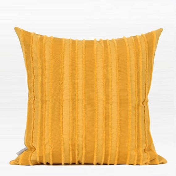 Decorative Pillow Throw Pillow Cover Yellow Tassel Stripe Etsy