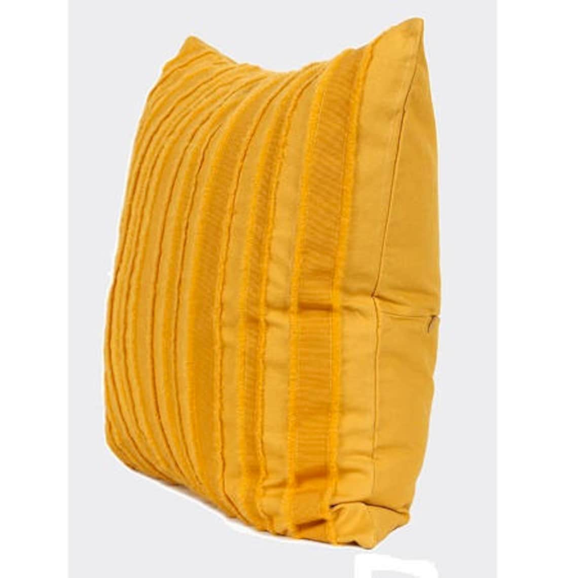 Decorative Pillow Throw Pillow Cover Yellow Tassel Stripe Etsy