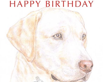 Ollie the Yellow Lab - Birthday Card