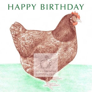 Brown Hen - Birthday Card