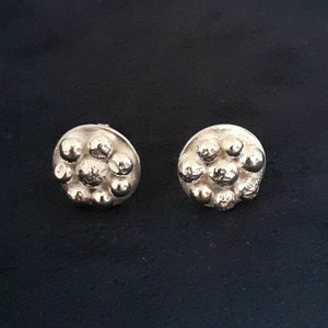Sterling silver stud earrings, recycled, handmade in Scotland