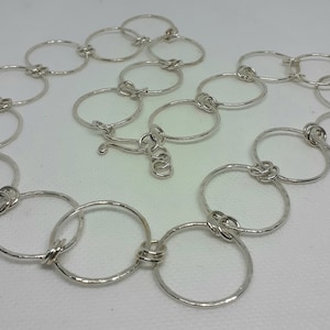 Sterling silver necklace hammered circles handmade in scotland