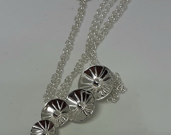 Sterling silver floral pendant,handmade in Scotland
