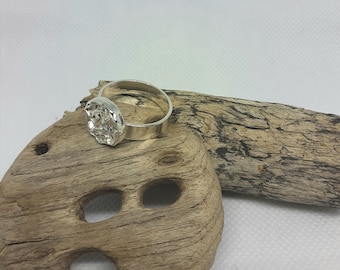 Bague Lutteur Argent Sterling Taille 8 Style Brutaliste - Homme - Occasion Très Bon état