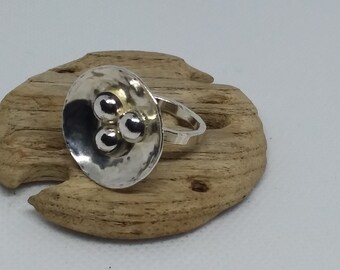 Sterling silver ring recycled chunky  handmade in Scotland  sizeQ