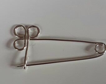 Sterling silver brooch, scarf pin, shawl pin, kilt pin, handmade in Scotland